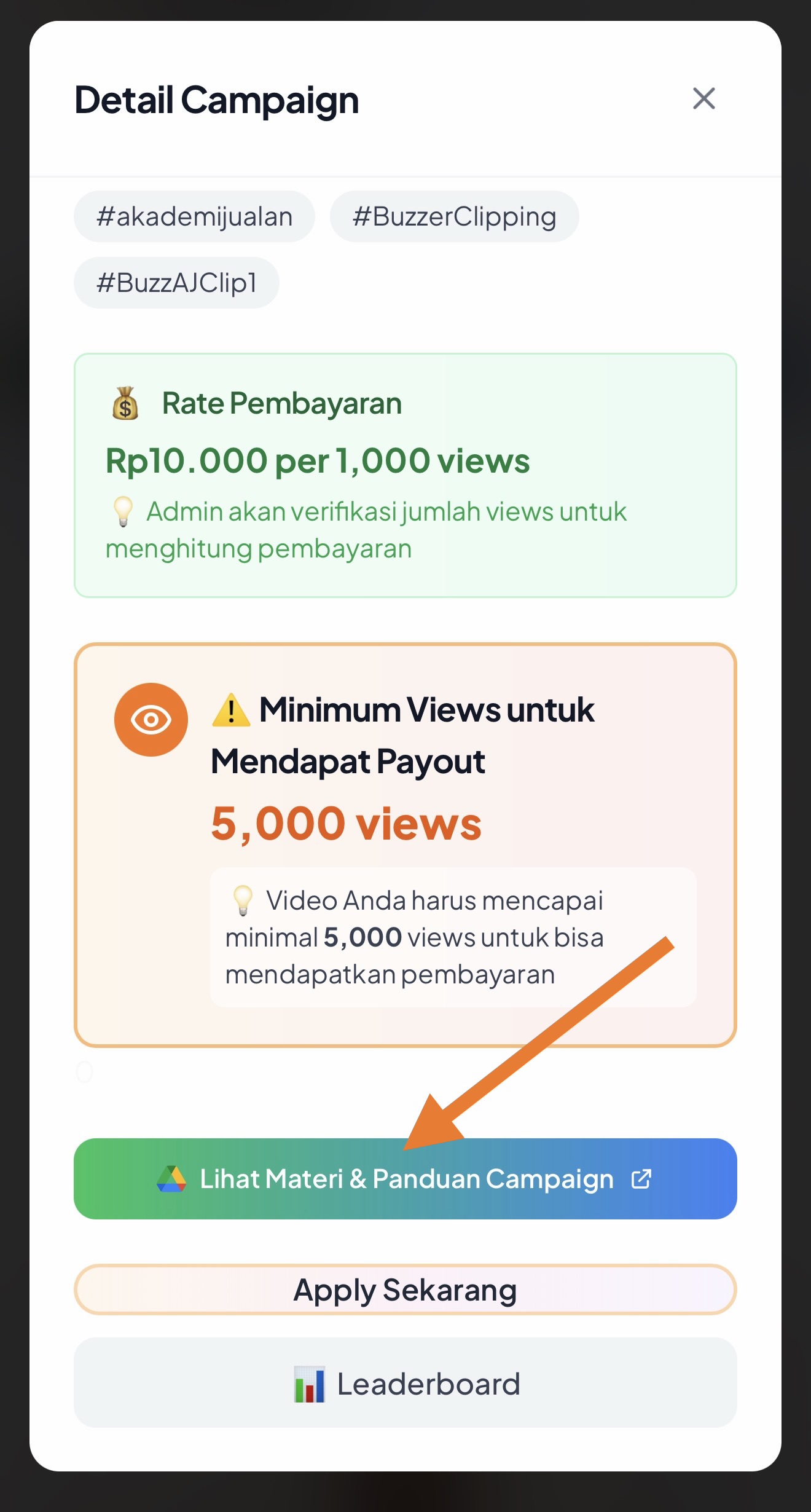Campaign Instructions Page
